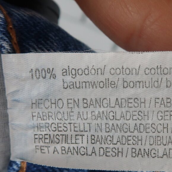 ZARA AUTHENTIC BLUE DENIM SKIRT WITH RED WHITE STRIPE DETAIL RAW HEM SIZE MEDIUM - Picture 6 of 8